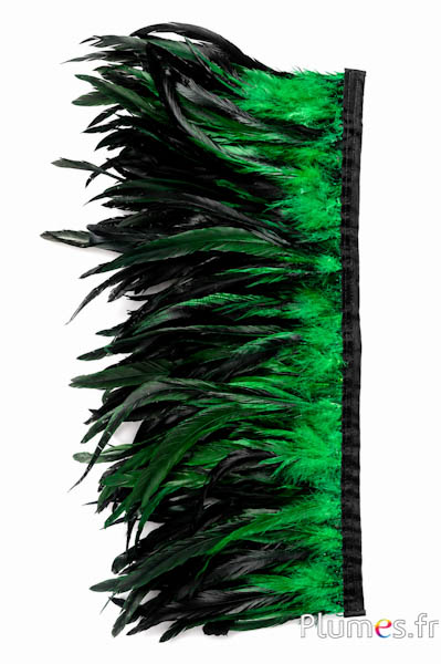 Hahnenfederkragen - Federlänge 20-25 cm - schwarz-grün
